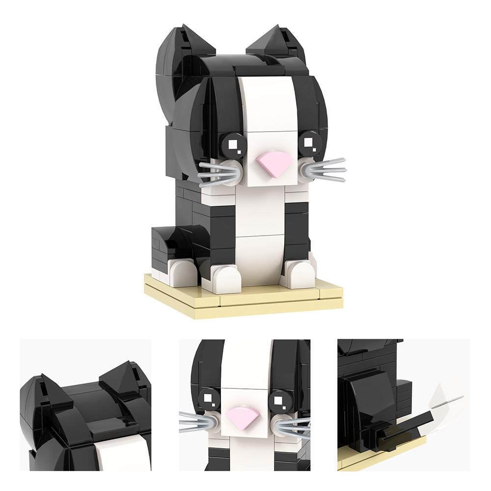 MOOXI Серия Животные MOC Кирпич Панда Тигр Кот Кирпичноголовый Ser Модель Взрослые Строительный блок Детские Образовательные Игрушки Для Детей Подарок