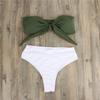Women's Swimsuit Solid Color Knotted Push Up Swimsuit Sexy High Waist Bikini Brazilian Beachwear Bathing Suits