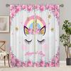2pcs Unicorn Printed Window Curtain, Semi-shading Decorative Curtains For Living Room Bedroom Home Decoration