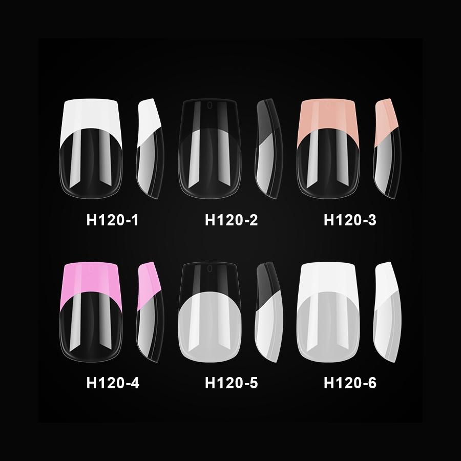 120 шт. накладные ногти во французском стиле, полное покрытие на кончиках ногтей, носимые ногти среднего размера