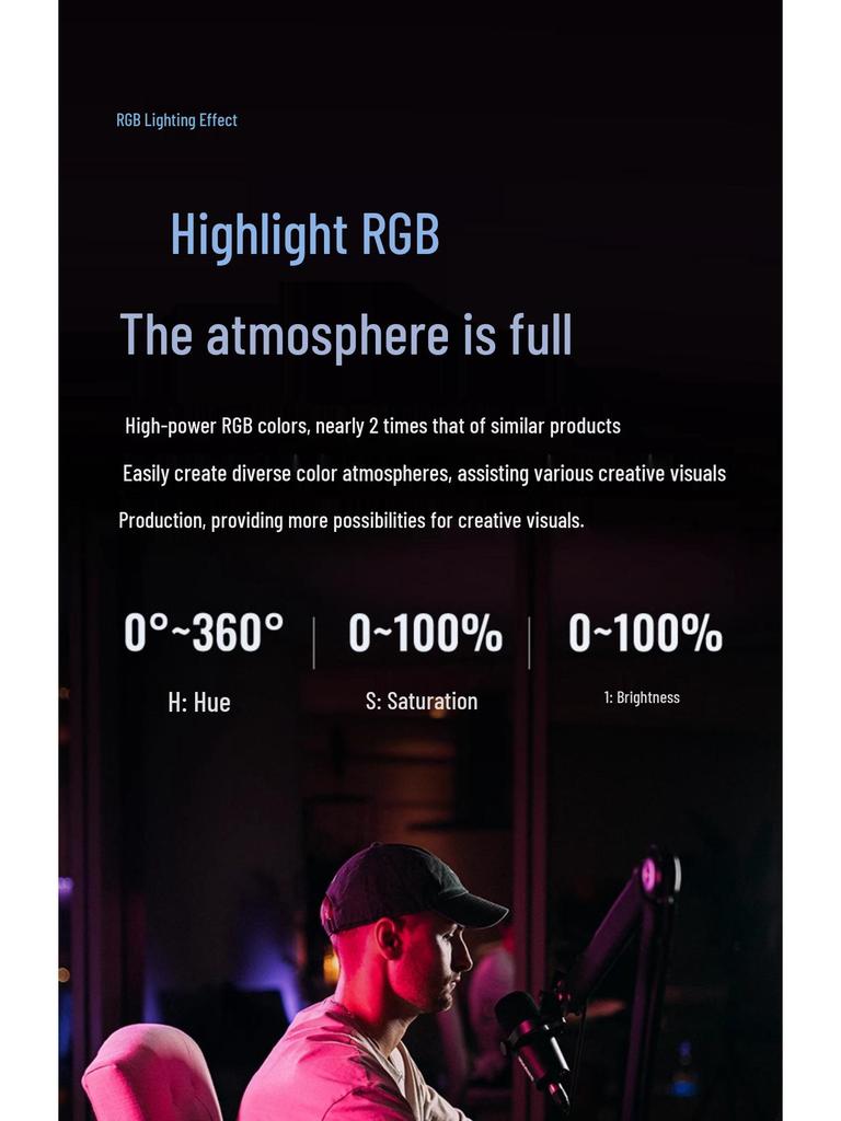 Zhiyun Write Fun CF100 RGB 100 Вт Портативный светодиодный заполняющий свет для съемки на открытом воздухе ночью.