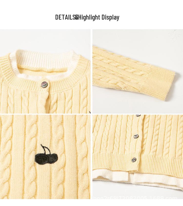 Модный кардиган для девочек весна-осень 2025 - Повседневный трикотаж для детей