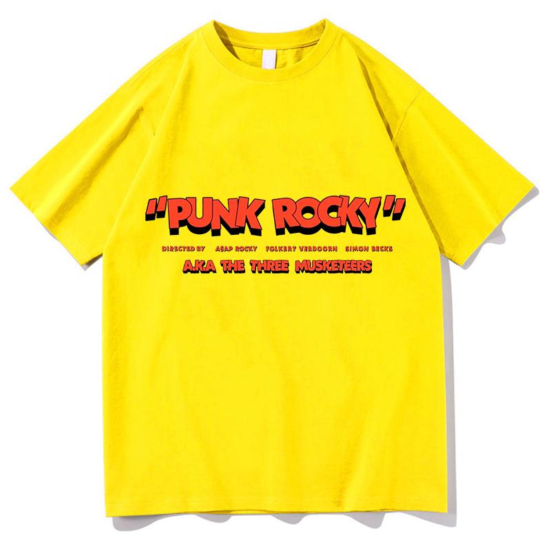Футболка с принтом AAP Rocky Punk Rocky Модная Повседневная Футболка С Коротким Рукавом Хлопок Свободная Женская Футболка Винтажная Унисекс Футболка Стритвир