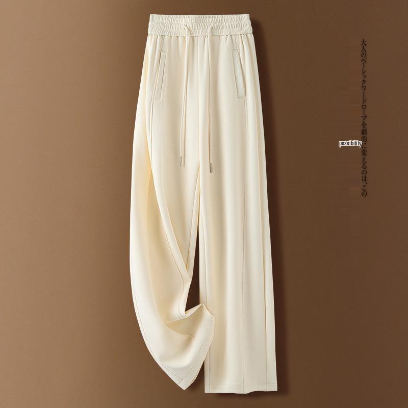 Элегантные серые брюки с высокой посадкой и широкими штанинами для женщин - Коллекция Осень 2025, Свободный крой, Повседневный дизайн с прямыми штанинами длиной до пола