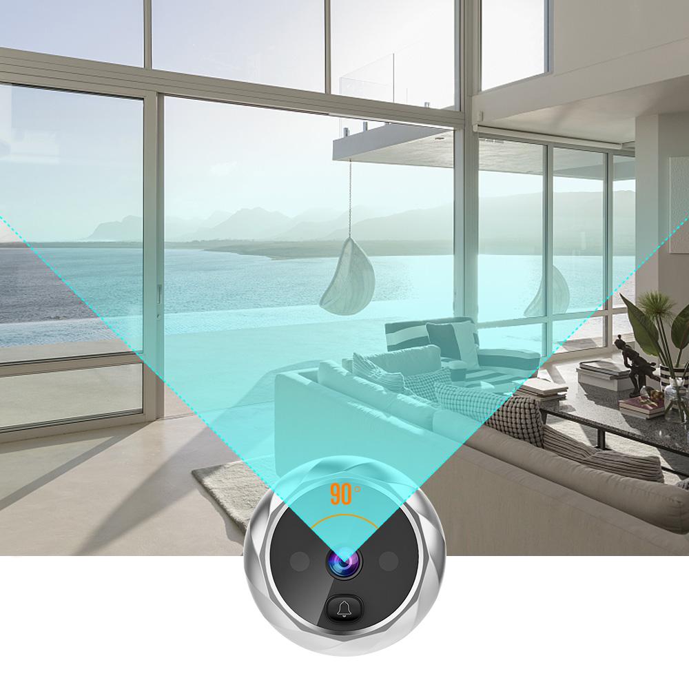 Digital Door Viewer Doorbell Home Security Monitor with 2.8 Inch LCD Peephole Camera 90°Wide Angle 320 * 240 Image Resolution Sliver
