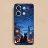 Чехол для телефона Luna Moon Cat для Xiaomi Redmi 15 14 13 12 A5 3 2 1 C Plus 4G 5G Цветной Печатный Чехол для Мобильных Телефонов Красивый
