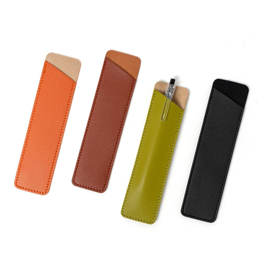 Pu Leather Pen Pencil Bag Pencil Holder Simple Pencil Case Pen Protective Bag Handmade Pen Sleeve Stationery Storage Pouch