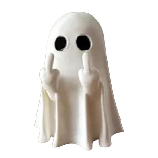 Привидение Орнамент Жуткий Средний Палец Привидение Украшение Хэллоуин Статуэтка Ужас Праздничная Атмосфера Фигурка