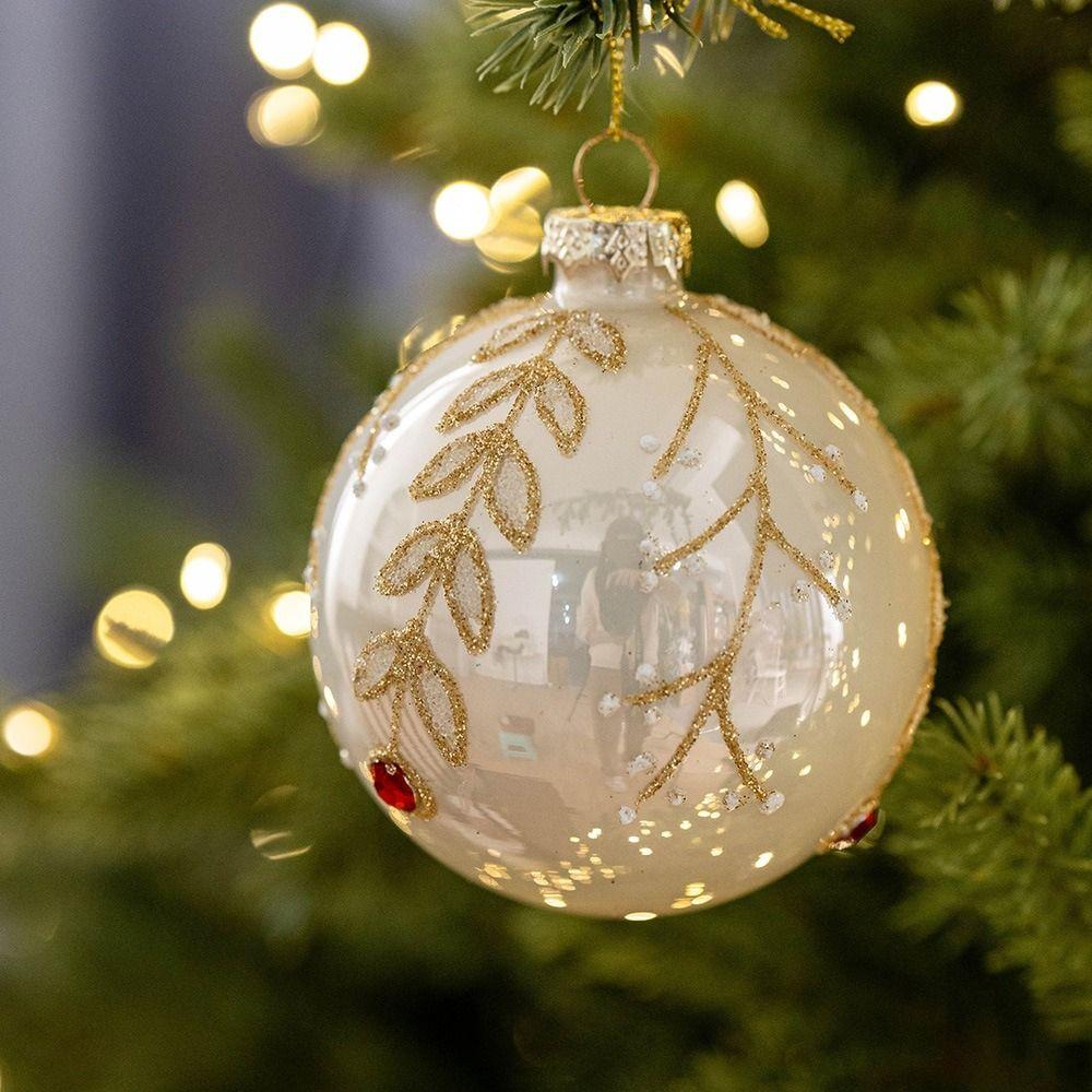 Korean Style Christmas Glass Balls 8cm Christmas Tree Pendants Multicolor Christmas Ball New Year