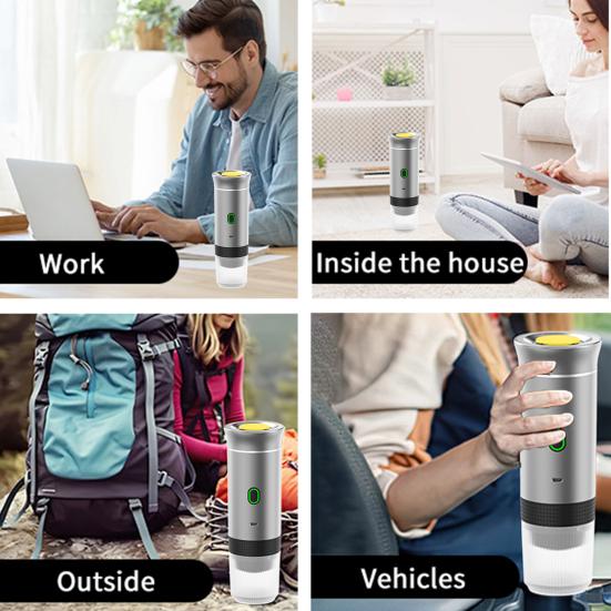 Портативная дорожная кофемашина с сенсорным управлением, USB-зарядка, беспроводная, простая в очистке, кофеварка с быстрым нагревом 3 в 1