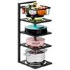 Pot Pan Organizer Rack Under Cabinet, Heavy Duty Pot Pan Rack Under Sink Organizers, 4/5 Tiers Height Adjustable Pan Organizer Rack, Pot Lid Organizer