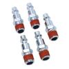 Sliver Red 5 Pcs Air Hose Adapter for Quick Release NPT Male 14 Inch