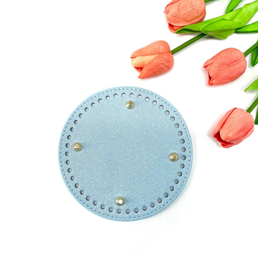 15*15cm Round Bottom For Knitted Bag PU Leather Bag Base with Holes Handmade DIY Crochet Bag Bottom Accessories