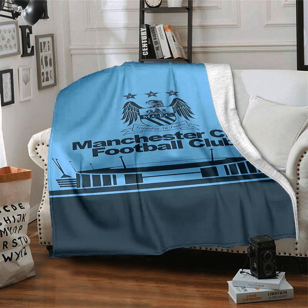 Manchester City Fc Crest Blankets Flannel Printed Breathable Warm Throw Blanket for Home Office Bedspreads 0708a8