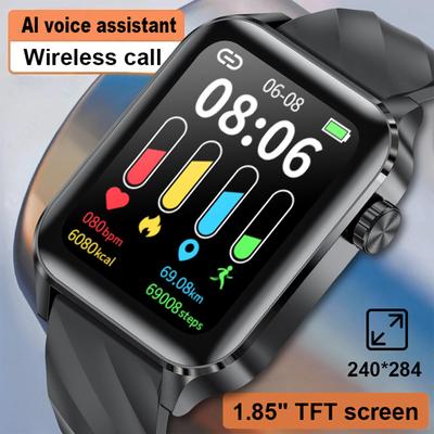 LIGE SmartWatch 1,85-дюймовый Bluetooth-монитор сердечного ритма и сна IP68 Водонепроницаемые уличные умные часы