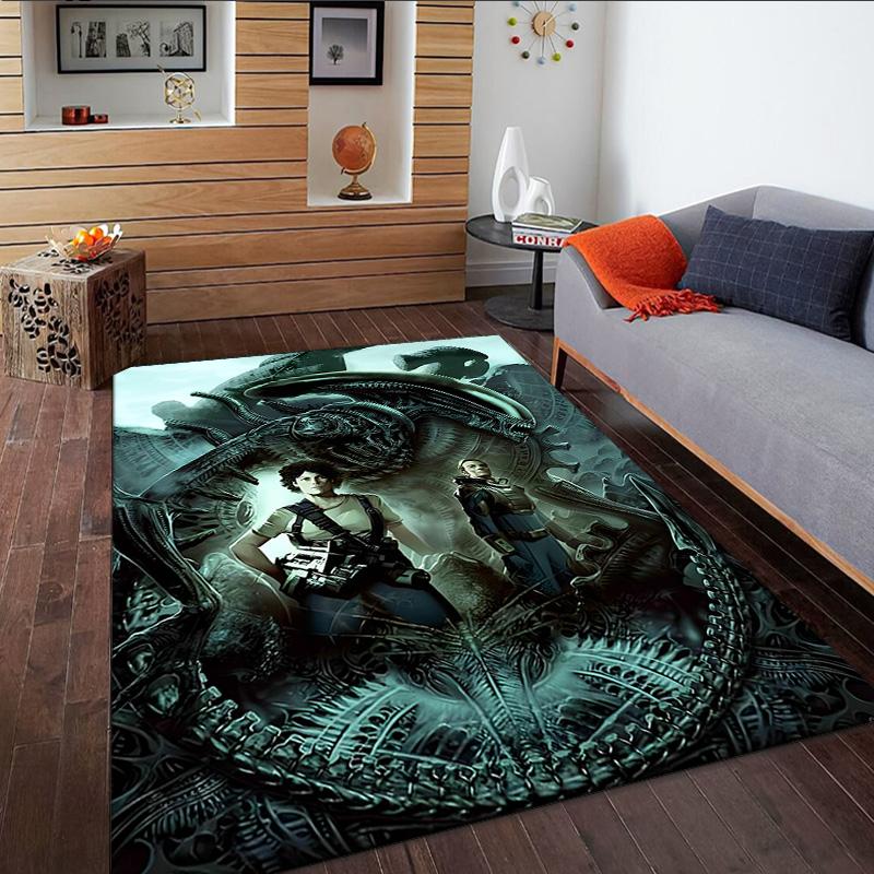 Alien Artwork Carpet, Kitchen Rugs, Yoga Mat, Non-Slip Mats, Rug for Bathroom, Living Room bedroom, Camping Rugs Christmas Gift