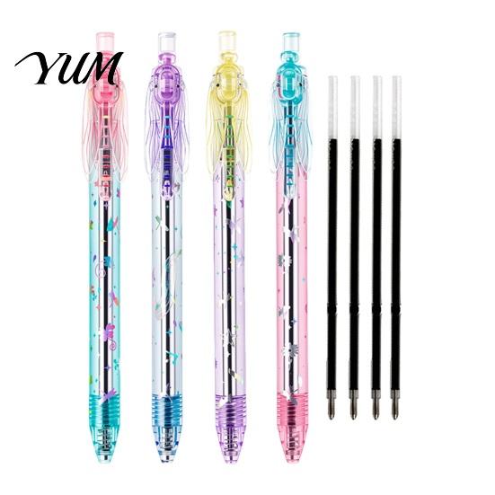 Writing Pens with Flapping Wings Gleaming Dragonfly Gel Pens, 0.5mm Smooth Translucent Body Stationery, Creative Stationery for Students Interactive