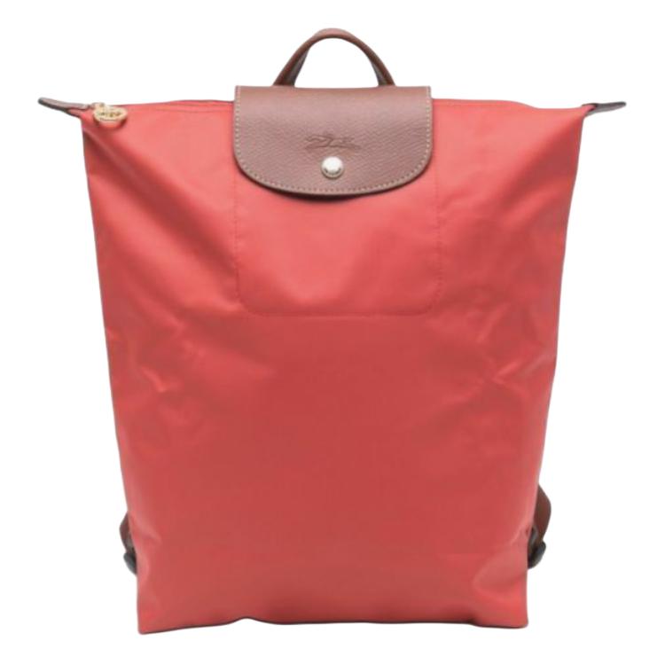 Longchamp Le Pliage Original Текстурированный Логотип Регулируемый Широкий Плечевой Ремень Переработанное Полиамидное Волокно Сумка-Рюкзак Женский рюкзак Помидорно-Красный 10284089P94