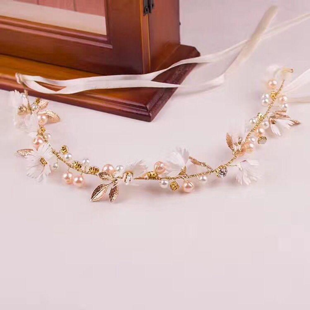 Elegant Floral Hair Accessories Bride Flower Hairband Crystal Daisy Headwear Crown Headband