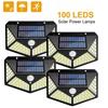 1/2/4/5/6 шт. 100 светодиодных настенных светильников, уличная солнечная лампа, PIR датчик движения, солнечный свет, уличный фонарь для украшения сада