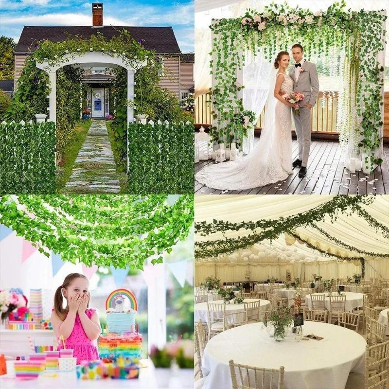 220 м зеленые искусственные листья плюща DIY гирлянда шелковая настенная лоза искусственные растения фестиваль сад дома вечеринка свадьба украшения