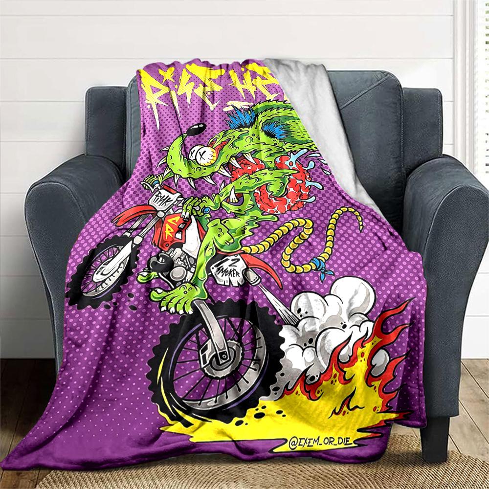 1pc Ride Hell Soft Flannel All Season Throw for Home, Office, Outdoor UseDurable Comfort Soft Warm Throw for Home