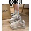 Thick-soled Heightened Shoes 2024 New Spring and Autumn Retro Small Man Flatform Sneakers Women's Casual Biscuit Shoes