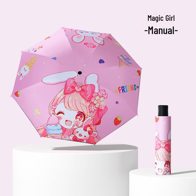 Children's Cartoon Fully Automatic Safety Umbrella: Rain or Shine, Reflective, Foldable, Anti-Rebound Design