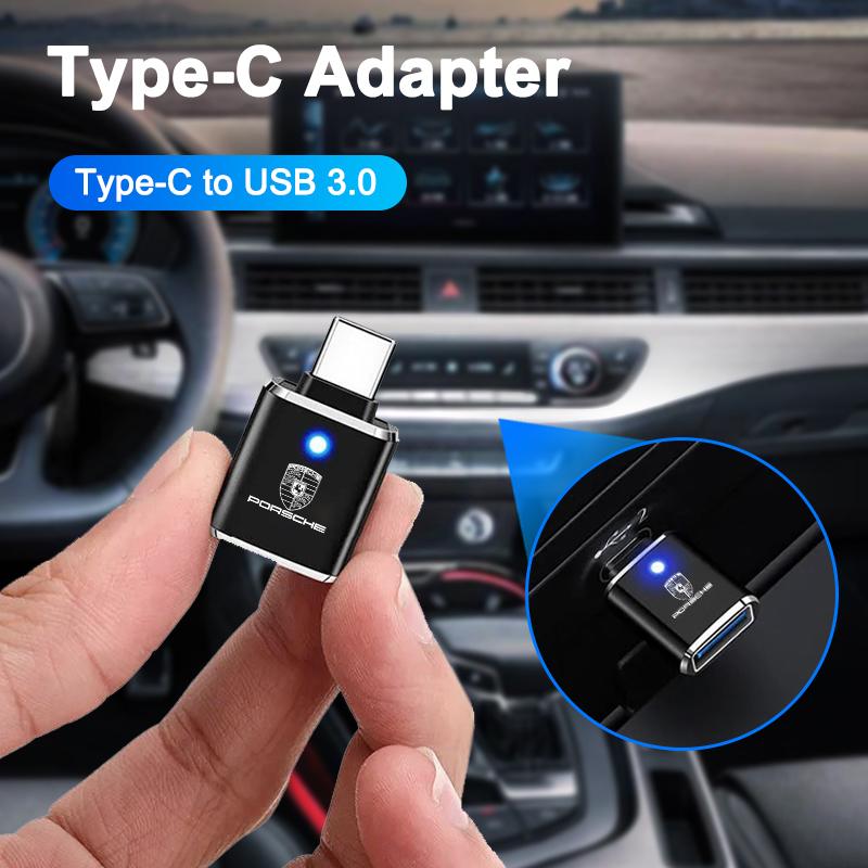 Автомобильный адаптер USB Type-C для ноутбука, флешки Micro USB для Porsche Cayenne Macan 911 Boxster Cayman Panamera 718, Автоаксессуары