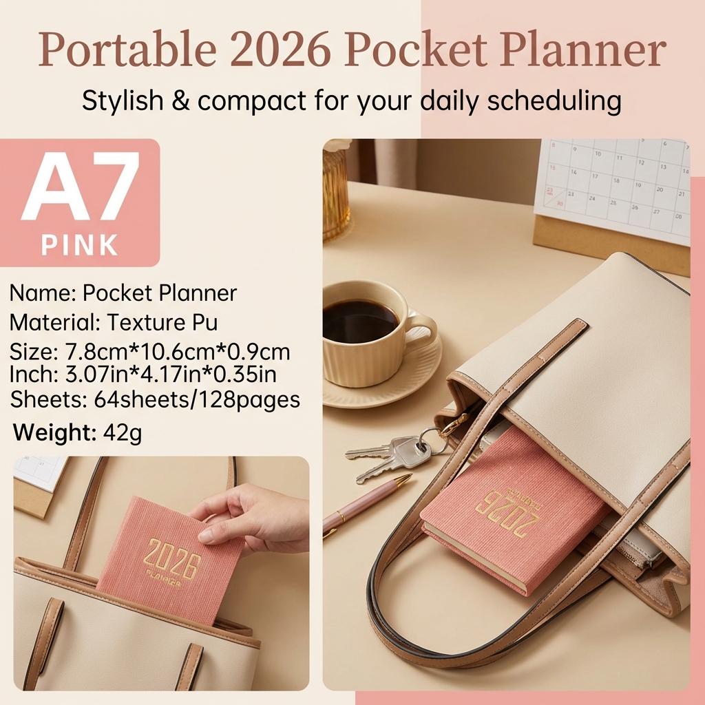 A7 Mini Planner Portable Weekly Calendar Notebook For Students And Travelers