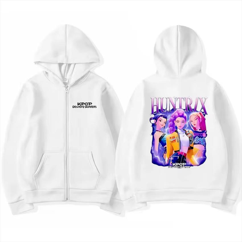 Kpop Demon Hunters Movie Graphics Hoodie Men Women's Fashion Coat Hip Hop Printed Everyday Casual Comfortable Zip Hoodie