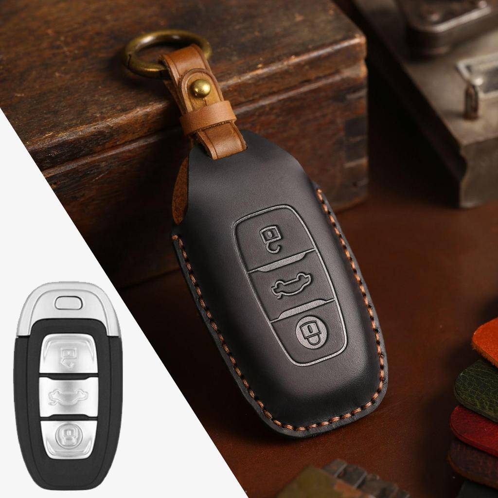 New Premium Cowhide Car Key Cover for Hongqi HS5, New H9, and HS7 Models