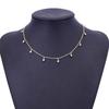 Lovely Korean Simple Alloy Necklace Choker Rhinestone Pendant Adjustable Chain Wedding Jewelry For Women Girls