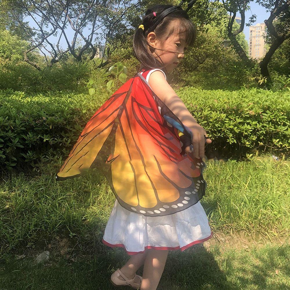 Props Costume Dress Asymmetrical Shoulder Straps Butterfly Wings Cape Butterfly Wings Fairy Wing
