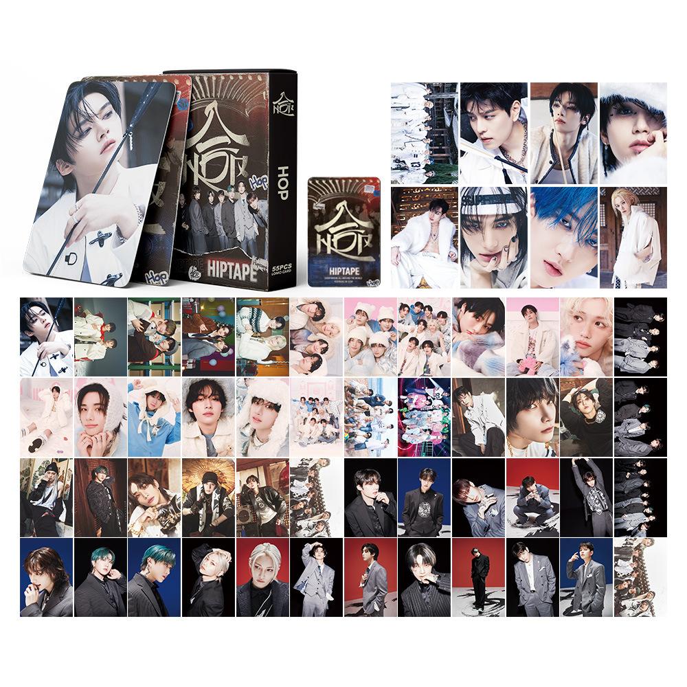 55Pcs New Stray Kids Collection Card Holder (Hop) Support Lomo Card Skzoo Kpop Skid Collection Postcard Small Card