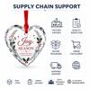 Custom Christmas Crystal Ornament Heart Shaped Hanging Glass Pendant Personalized Holiday Keepsake Gift