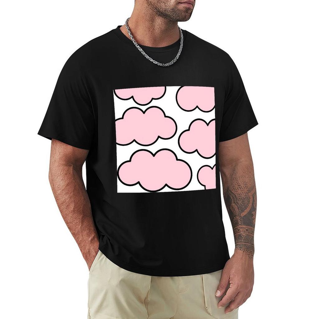 Baby Pink Clouds in a White Sky TShirt Plus Size Workout Short Sleeve Top