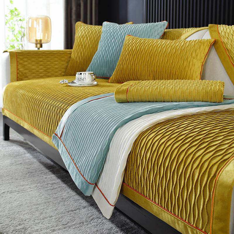 Сплошной цвет, высококачественный чехол для диванной подушки, тканевое полотенце, нескользящее, простой, современный, приятный для кожи, четырехсезонный, универсальный спинка