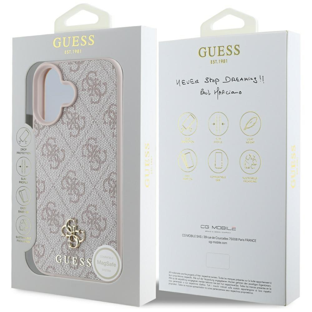 Guess Hc Pu 4G Small 4G And Classic Case For iPhone 16 Magsafe Pink