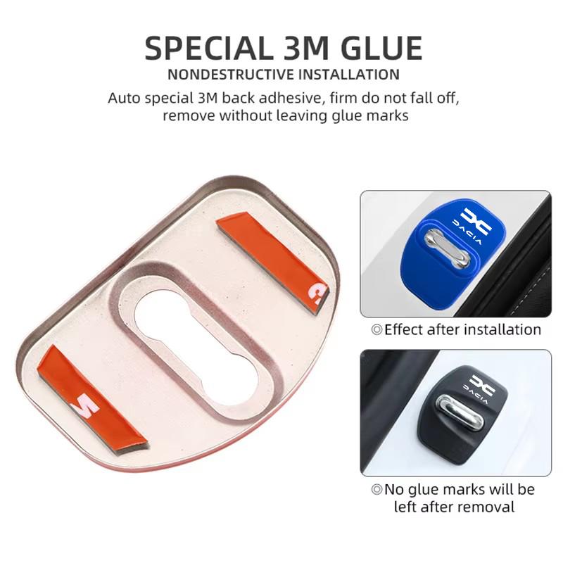 4Pcs Car Door Lock Cover Stainless Steel Protection Accessories For Dacia Duster Logan Sandero Stepway Dokker Lodgy MCV 2019 PP24