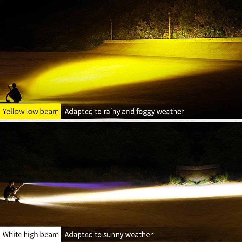 Для вспомогательного прожектора, мото противотуманные фары, аксессуары для мотоциклов, мини-фары дальнего света, универсальные двухцветные фары для квадроциклов и скутеров