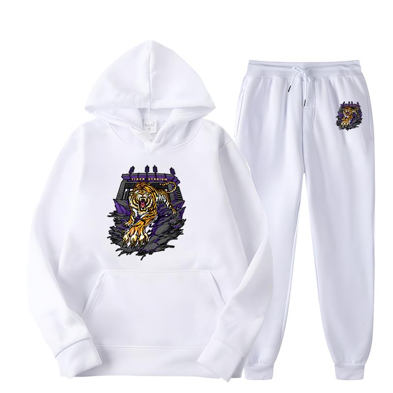 Готический ретро с принтом свирепого тигра для женщин, весна и осень, новый оригинальный дизайн, комплект с капюшоном, чистый хлопок, свободный уличный