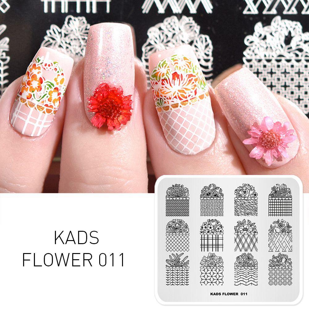 kads 53 Flower Series Nail Stamping Plates DIY Manicure Stamping Plate for Nail Art Template Nail Art Stamp Plates
