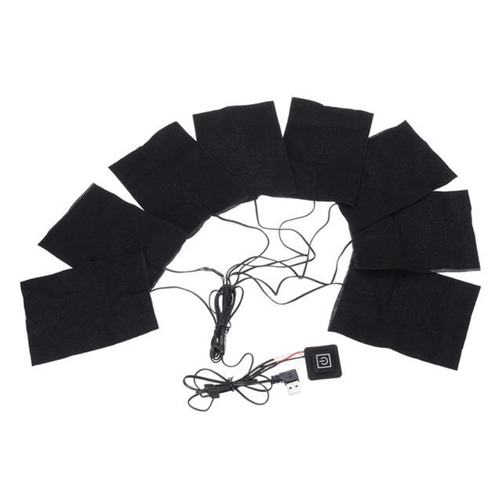 Нагревательная панель из углеродного волокна USB Зимние греющие панели для одежды для холодной погоды Грелка для одежды для жилета куртки