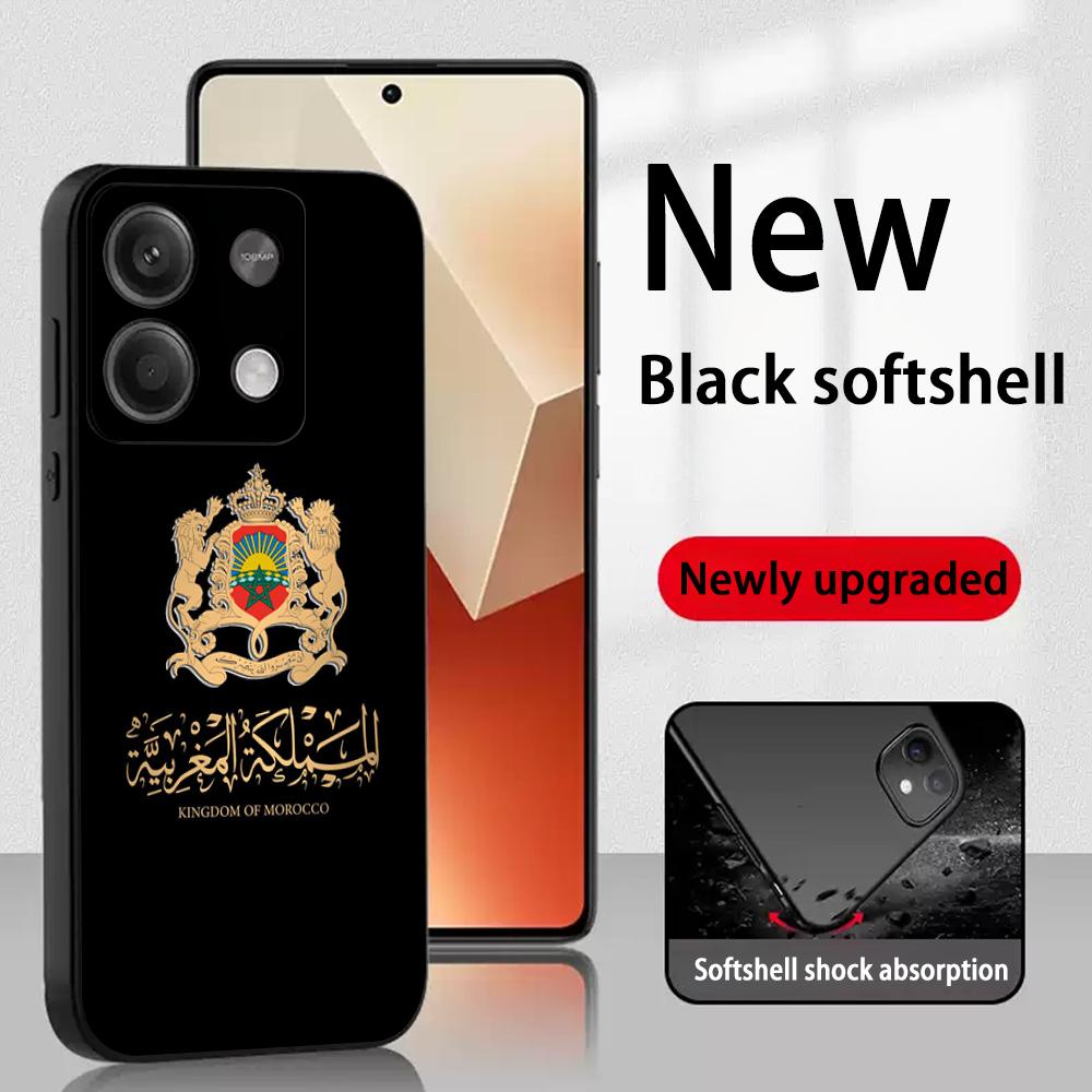 Мо-роккоS модный дизайн с узором флага Чехол для телефона Для Redmi Note 14 13 12 11 Pro Plus S 5G 14C A3 Мягкий черный чехол для телефона