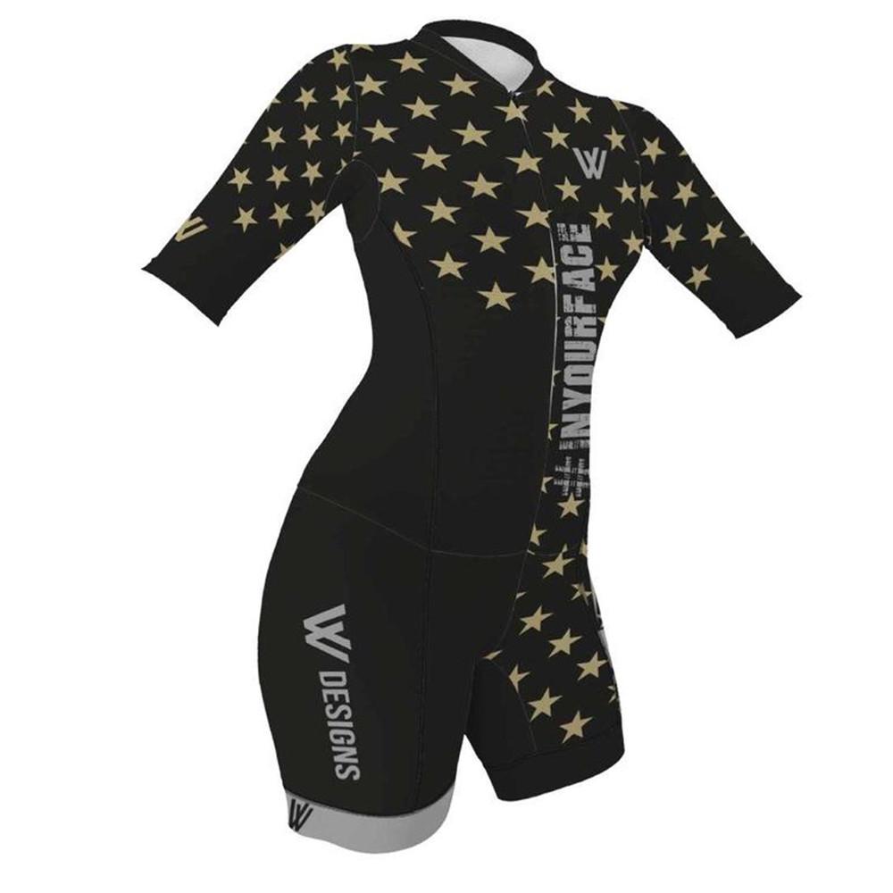 Sportsdesigns Женский триатлонный велосипедный слитный костюм Летний с коротким рукавом Купальный костюм Индивидуальная велосипедная майка Одежда Комбинезон Ropa Ciclismo