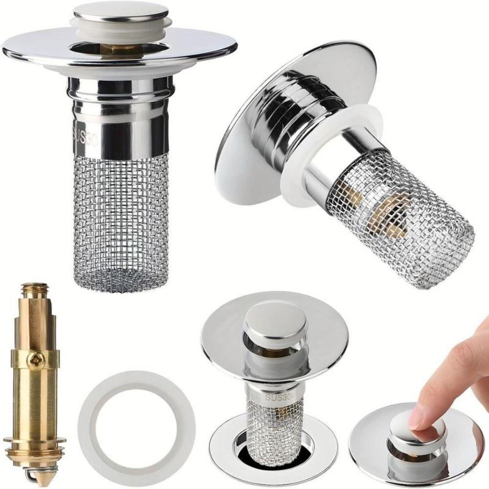 Bounce Core Pop-up Sink Drain Rapid Drainage Sink Drain Plug Wash Basin Drain Filter Bathroom