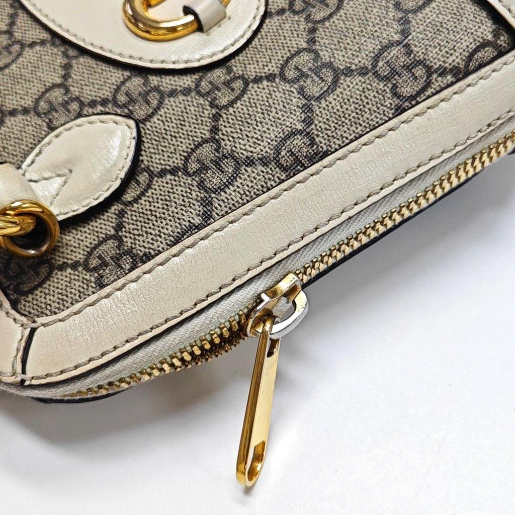 [Pre-Owned] Gucci Horsebit 1955 Mini Top Handle Bag 'GG Supreme/White' - Fair #1BSHVTV