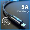Type-C Cable 5A LED Fast Charging Data Cord for Samsung Android Mobile Phone Accessories Charger Cables