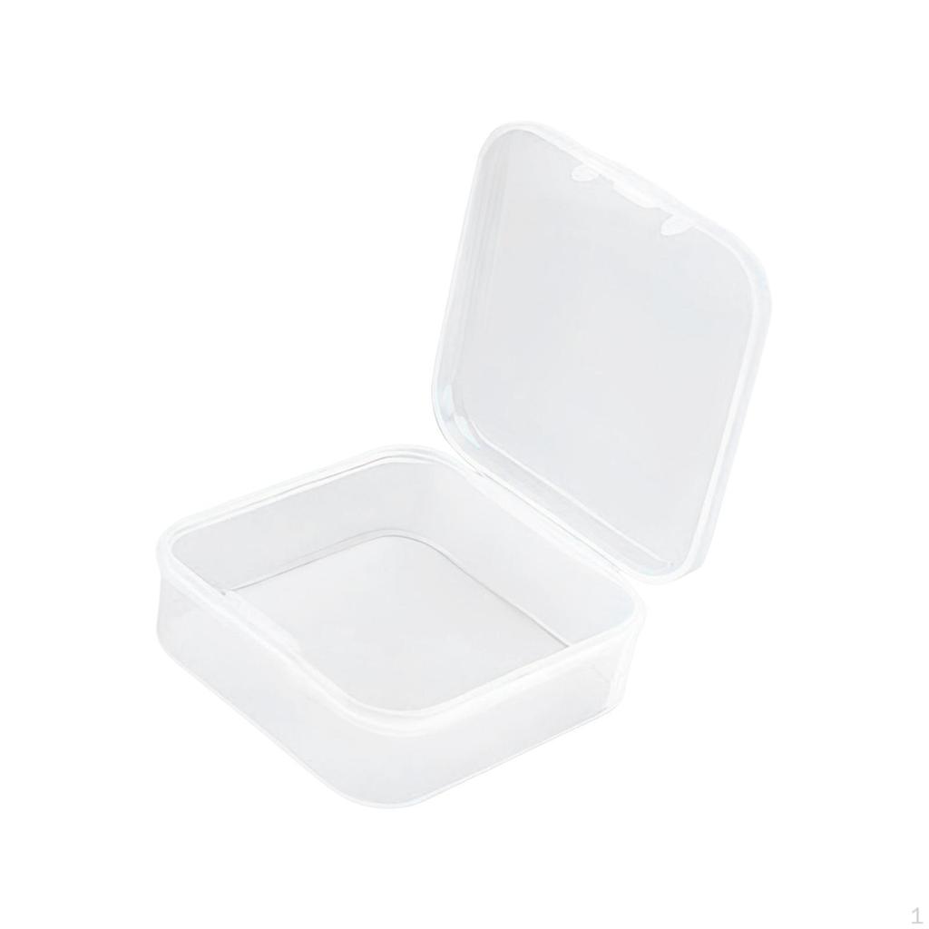 Small Clear Beads Storage Container Box with Hinged Lid for of Items, Crafts, Jewelry,